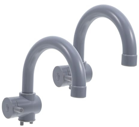 FELTECHELECTR 2pcs Simulation Sink Faucet: Kids Kitchen Plastic Fake Faucets Toy Pretend Play Supplies Toys For Indoor And Outdoor Activities Accessories