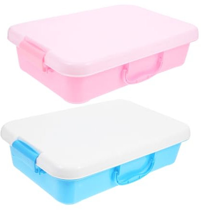 HEALSOPTHY 2pcs Portable Handheld Sandbox Tray with Lid Lightweight Activity Storage Box for Sensory Play for Classroom and Travel Use