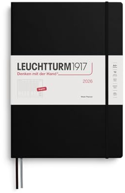 LEUCHTTURM1917 372572 Wochenplaner Composition (B5) 2026, 12 Monate, Schwarz, Deutsch