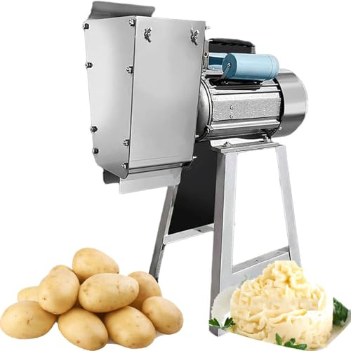 GBHJJ Schiacciapatate Elettrico Professionale, schiacciapatate in Acciaio Inox da 1100 W, Albero e ingranaggio per macinatura di precisione, efficienza produttiva 100-200 kg/Ora, per Aglio, pomodori