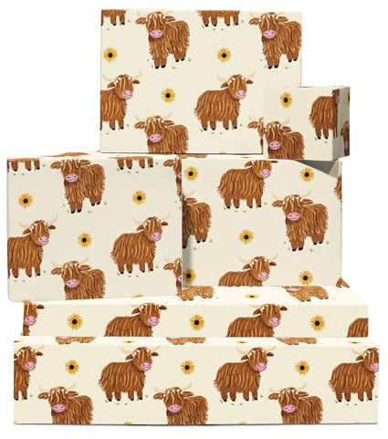 Carta regalo Shetland Mucca – Natura, Animali – 6 fogli per famiglia e amici – Tutte le occasioni – Con adesivi Central 23