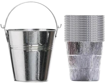 Ronyme Cubo para Grasa de Barbacoa, recolector de Aceite con Cubo de Papel de Aluminio, fácil de Usar, fácil de Instalar con asa, Bandeja de Goteo, Accesorio