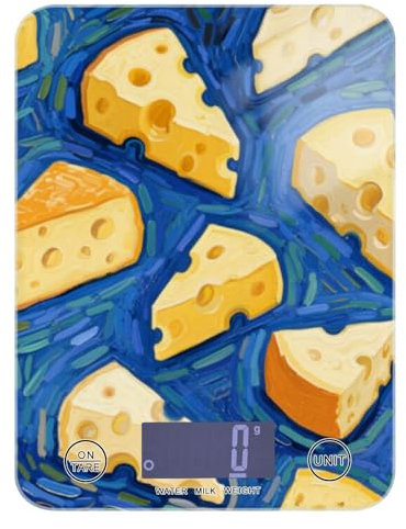 Cibo Formaggio Blu Arte Pittura Arte Torrefazione Preparazione Alimenti Scala 5kg/5g Piccola Bilancia Digitale da Cucina con 4 Unità per (Utente) (Utente) (Utente) Pesa para comida