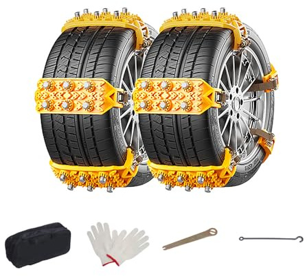 TgGreat Schneeketten FüR Mercedes Ben z GLE 2007-2023 2024 2025, Schneekette, Reifenketten, Anti-Rutsch Wiederverwendbare FüR Reifenbreiten 165-265mm FüR Matsch Sand Schnee EIS GeläNdefahrten