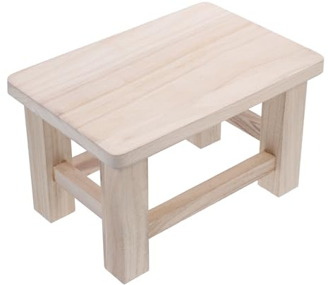 GARVALON Tabouret Garçon et Filles Siège Pratique en Bois Massif Beige Tabouret Polyvalent Bords Arrondis pour Maison pour Changer de Chaussures