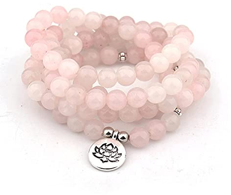108 naturligt pulverkristall yoga modehalsband Strand 6