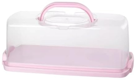 KESOTO Conteneur à Gâteau Boîte Rangement PP Couvercle Transparent Poignée Portable Stockage Cake Convient Au Transport Réfrigérateur Cuisine Camping Fê, Rose