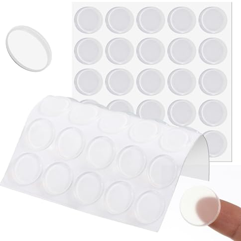 TIESOME Silicone Rubber 50 Pcs Selbstklebend Gummifüße, 20mm x 2mm | Silicone Rubber for Furniture Protection, Selbstklebend, Geräuschreduzierung, Starker Halt, 20mm x 2mm, Transparent