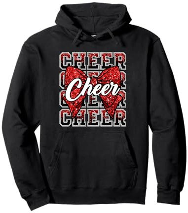 Kokette Cheer Bow Funny Sport Cheerleader Cheerleading Rot Pullover Hoodie