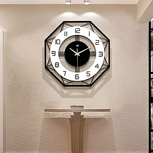 JIUJIUDA Wanduhr Groß Modern Schwarz für Wohnzimmer Holz ohne Tickgeräusche