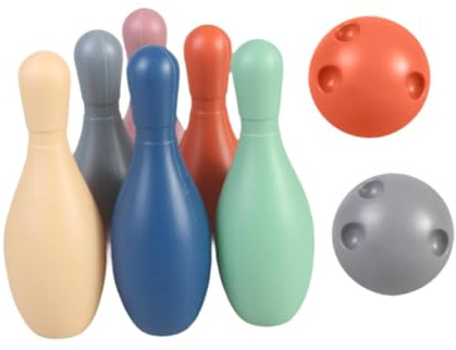 JISADER 8 Teiliges Bowling Spielset für Kinder, Geeignet für Drinnen Und Draußen, mit 6 Kegeln Und 2 Kugeln. Dieses Bowling Spielset Fördert Die Geschicklichk, Ohne Nummer