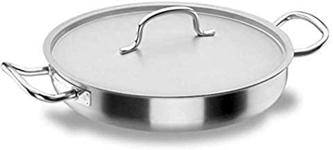 LACOR 50645 - Paellera con Tapa Chef-Classic Acero Inoxidable 45cm | En acero inoxidable, para arroces y paellas de gran formato; ideal para cocina profesional y uso diario en casa