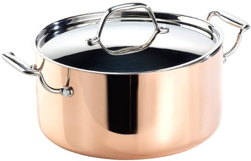 Tornwald-Schmiede Stockpots - Pentole in rame: Pentola in rame con coperchio, 24 cm (pentola induzione, in)