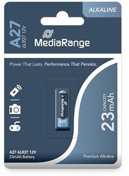 MediaRange MRBAT115 Household Battery Single-Use Battery A27 Alcalino 12 V - Pilas (Single-Use Battery, A27, Alcalino, Cilíndrico, 12 V, 1 Pieza(s))
