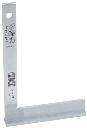 Dönges Profi Schlosserwinkel mit Anschlag, 200 x 130 mm, rostfrei & verzinkt aus Stahl | Für genaues Arbeiten im Metallbau, Werkstattbereich| 90 Grad Winkel mit Anschlag, Anschlagwinkel Metall