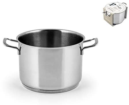 H&H Inox Elodie F/Ind Cm18 Lt3,5 Pentole E Preparazione Cucina, Acciaio Inossidabile, Argento, 18 cm