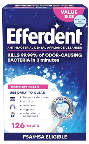 Efferdent Denture Cleaner Tablets, Complete Clean, 126 Count