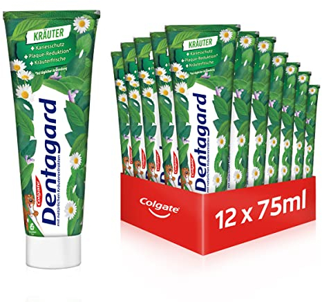 Dentagard Zahnpasta Original 12x75 ml – Zahnreinigung beseitigt Plaque, stärkt das Zahnfleisch und bekämpft Karies – erfrischender Geschmack mit Naturkräuter-Extrakten