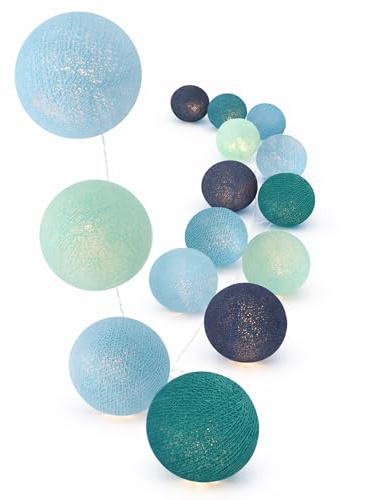 CREATIVECOTTON LED-ljuskedja med bomullsbollar inkl. Timer och dimmer