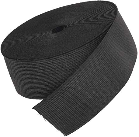 The Bead Shop Flat Elastic Wide Bands | Stretch Band Sewing Elastic | Waistbands, Sewing Crafts, Wig Making | 6 metres (Black, 38mm)