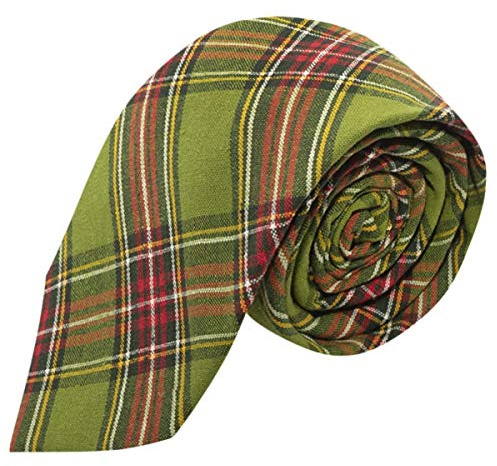 King & Priory Cravate de Cocher Traditionnel Tartan Verte