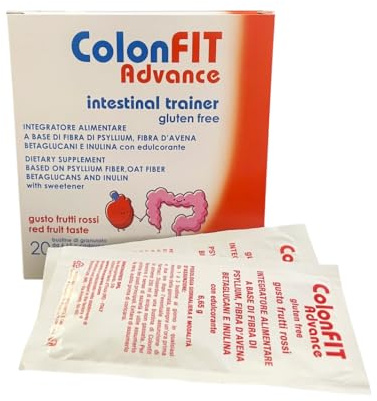 INNOVARES Colonfit Advance Flora microbica intestinale - Intestino Pigro Stitichezza - Fibre Naturali Equilibrio Microbico Intestinale Integratore Fibre Alimentari (Frutti Rossi)
