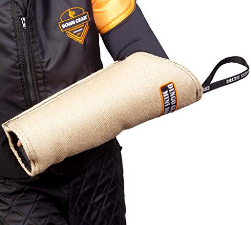 Dingo Gear S01956 - Manicotto Morbido con Manico per addestramento Cuccioli, Realizzato a Mano in Iuta, Mini Manicotto Decoy per Mano Destra e Sinistra