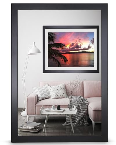 rahmengalerie24 Cornice portafoto 70 x 90 cm, colore nero, in legno acrilico, senza passepartout, per foto o immagini, in MDF, senza immagine Alice