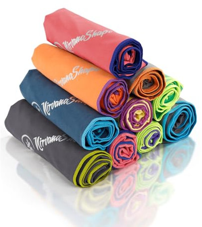 NirvanaShape Asciugamano Microfibra | 14 colori | 8 taglie | Asciugatura Rapida, Leggero, Assorbente | Asciugamano da Viaggio/Asciugamano da Bagno | Ideale per Viaggi, Spiaggia, Yoga, Sauna