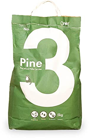 Omlet Premium Pine Cat Litter | Fresh Scent & 100% Biodegradable | Absorbent and Sustainable | Excellent Odour Control and High Absorbency | No. 3 - Pine - 11 lbs.