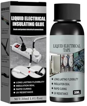 HADAVAKA Cinta aislante eléctrica líquida para tubos, cinta de secado rápido, pegamento ignífugo resistente a altas temperaturas, apto para uso en interiores y exteriores (black)