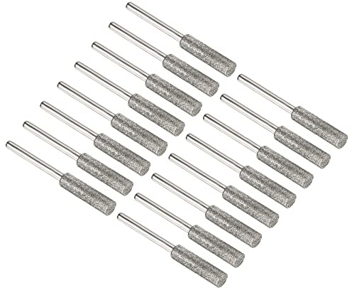 PATIKIL 7/32 Inch Diamond Chainsaw Sharpener, 16 Pack Sharpening Stone Polishing Grinding File Tool, Silver