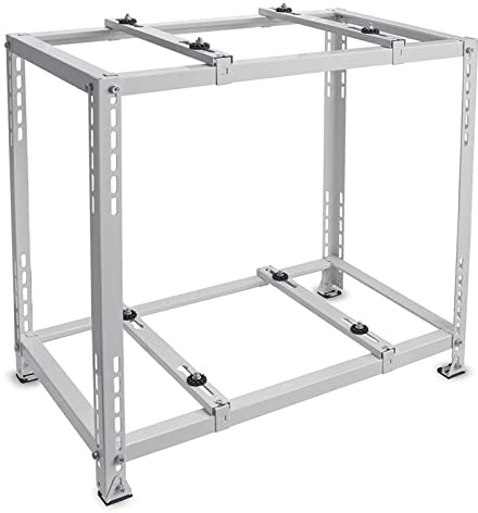 Doorhighpeak Soporte de Suelo de Dos Niveles para acondicionadores de Aire Mini Split, Soporte de Soporte de Condensador de Acero galvanizado, Base de Bomba de Calor, diseño Universal