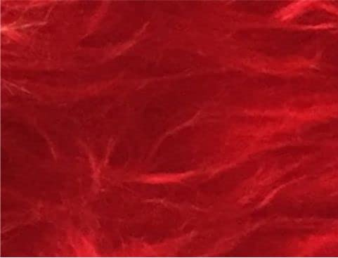 Zottelstoff Largo 0,5m - extra langem Flor/Zottel von 6cm - Ökotex Standard und Waschbar Fellimitat Flokatistoff Kuschelstoff Meterware (Rot)