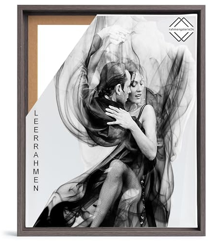 rahmengalerie24 Bilderrahmen Leerrahmen für Leinwand Bilder auf Keilrahmen | Format 40x50 cm in Mooreiche Holz Optik