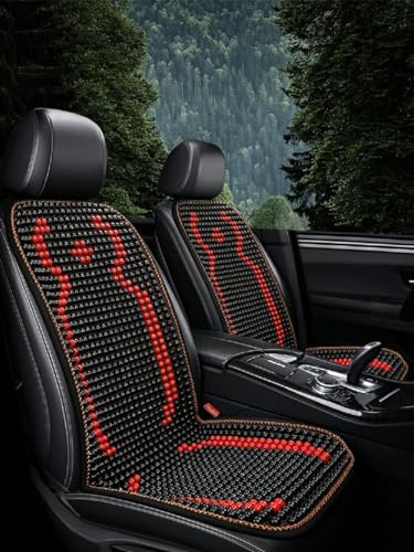 RTY-BY Auto Comfort Sitzauflage aus Holzperlen, Einzelsitzbezüge Sitzaufleger Holzkugeln, Massage Autositzauflage Holz, Universal Sitzmatte für Auto LKW Rollstuhl & Stuhl (D)