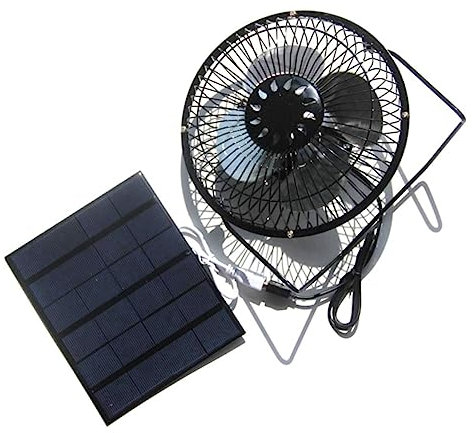 Veemoon Solarbetriebener Mini- Mit Usb-ausgang – Vielseitig Einsetzbar Für Hühnerstall Camping Gewächshaus Büro Und Zuhause (leise 360°-drehung 3 5 W 6 Zoll)