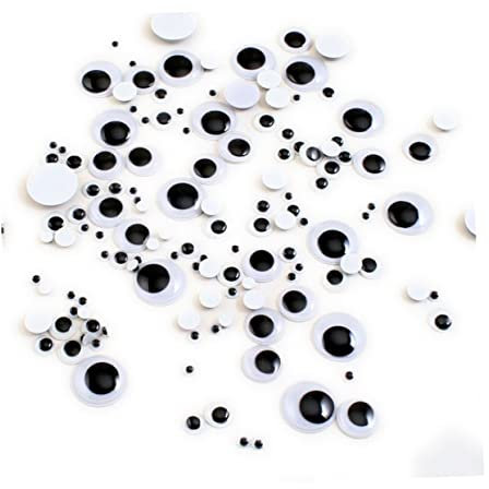 EXCEART 100stücke Wackelaugen Selbstklebend Kunststoff Schwarz-weiß Im Lieferumfang Enthalten Für Bastelarbeiten Scrapbooking Und Spielzeugzubehör