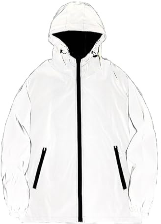 Reflektierende Jacke Damen Herrenjacke Unisex Full Reflective Jacke Laufjacke Atmungsaktiv Winddicht Wasserabweisend Reflekierend Fahrradjacke Paar Color Changing Jacket Sommerjacke S-5XL