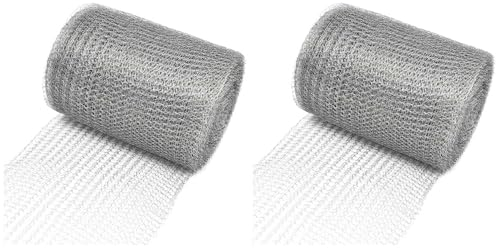 2X Drahtgeflecht Edelstahl 12,7 cm x 12 M, Drahtgeflecht Feinmaschig, Edelstahlgeflecht, Engmaschig zum Schutz