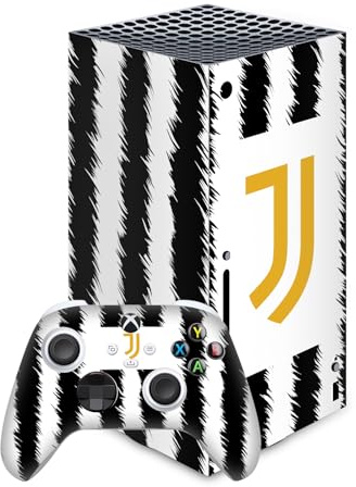 Head Case Designs Offizielle Juventus Football Club Home 2023/24 Match Kit Vinyl Haut Gaming Aufkleber Abziehbild Abdeckung kompatibel mit Xbox Series X Console and Controller Bundle
