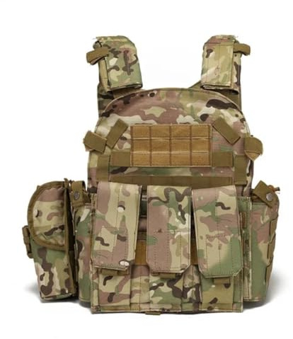 Peminkoo Taktische Jagd Airsoft Molle Weste Verstellbar Outdoor Training | 600D Nylonweste, belüftete Taille, Schnellverschluss, Molle. Für Jagd, Airsoft, Outdoor.