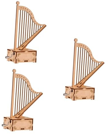 Cabilock 3stücke Handwerk Musikbox Harfenform Musikbox Zusammenbauen Für Mädchen Kreative Handgemachte Holzspielzeuge Für Familie Und