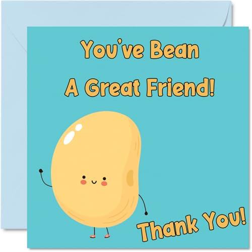 Dankeskarten für Sie und Ihn, Aufschrift Bean Great Friend, Dankeskarten für Ihn, Herren, Damen, herzliche Wertschätzungskarte, 145 mm, Dankeschön-Grußgeschenke