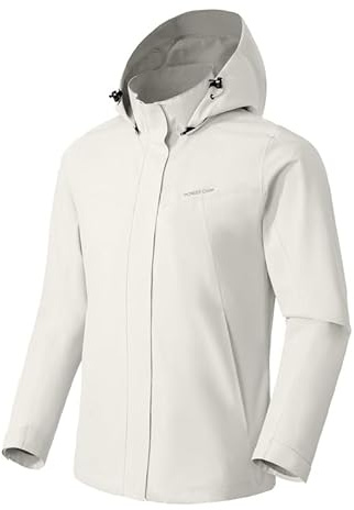 Pioneer Camp Chubasquero para mujer, impermeable, ligero, transpirable, cortavientos, chaqueta para exteriores con capucha desmontable
