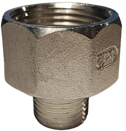 Acqua decorativa Raccordo filettato 1 BSPT Femmina + 1/2 BSPT Maschio Acciaio Inox 304 Adattatore Filetto Riduttori