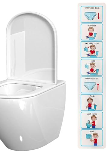 Ayuda visual para aprender a ir al baño – Adhesivo especial para tarjetas visuales de inodoro, enseña a los niños a usar el inodoro | Tabla de rutina de aula de educación especial ayuda con la