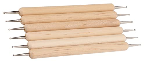 Juego de 6 piezas de punzones para repujado con herramienta de puntos de doble punta herramienta para cerámica herramientas para arcilla punzón para tallado DIY herramienta de punzón pa