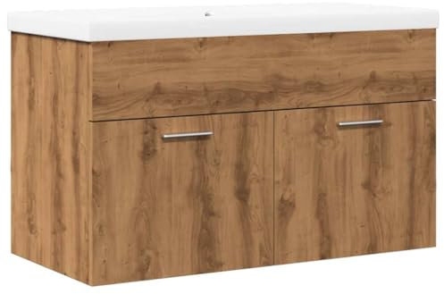 vidaXL Badrumsmöbler set 2 delar artisan ek konstruerat trä, badrumsskåp, toalettförvaringsskåp, badrumsskåp, badrumsförvaringsskåp, badskåp