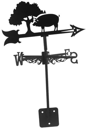 BESPORTBLE Iron Pig Wetterfahne Robustem Metall Für Und Garten-Dekoration Langlebiger Windrichtungsanzeiger Für Außenbereiche Niedliches Schwein-Design Für Stilvolle Gestaltung